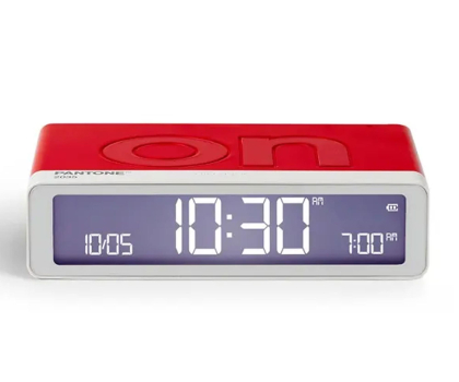 Radio i budzik LEXON Flip Classic X Pantone Czerwony
